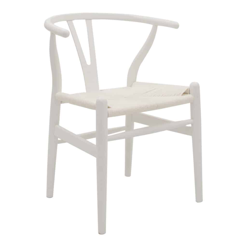 Wishbone Dining Chair White_2 Front Angle_1