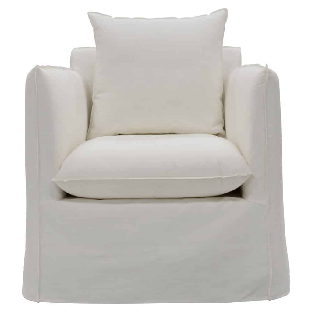 Ellery Armchair White_1 Front