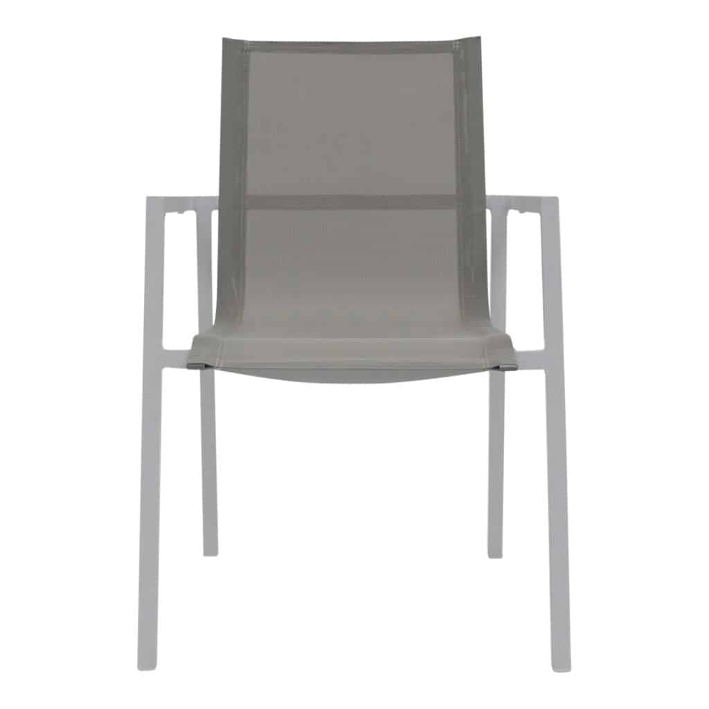 Sling Outdoor Dining Chair White-Light Grey_1 Front