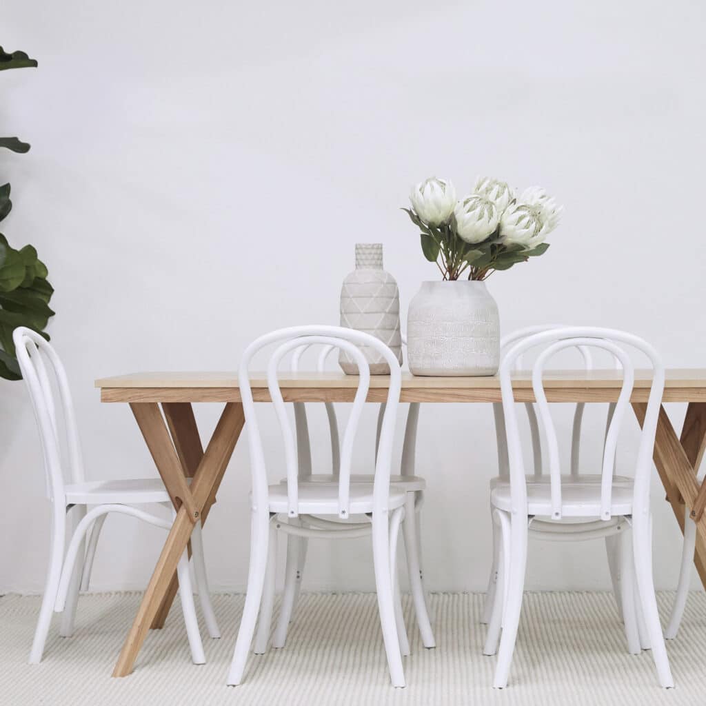Saba Dining Table Oak – Large Rectangular For Rent 4