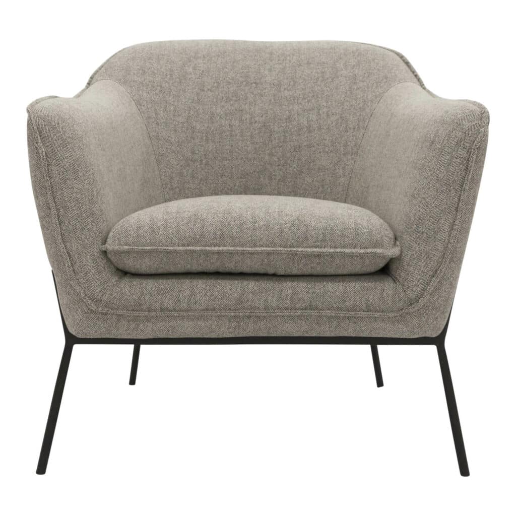 Dax Occasional Chair Grey Herringbone Front 1