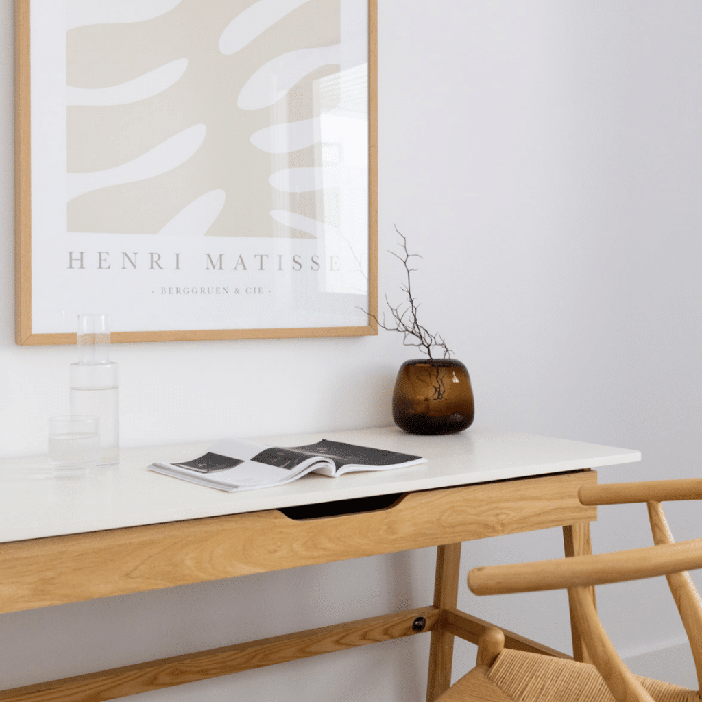 Fika Desk White + Oak For Rent 3